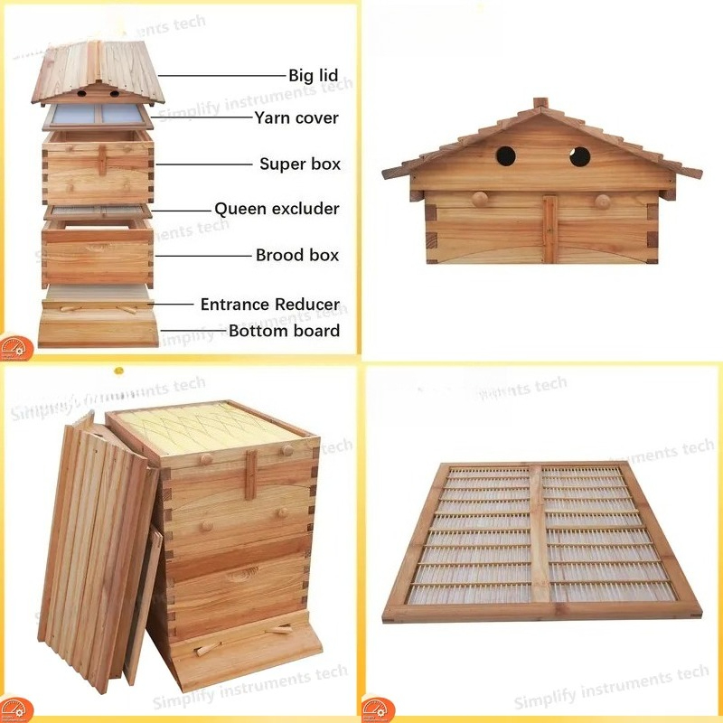 Beehive Frame Wax - อุปกรณ์เลี้ยงผึ้งแบบรังผึ้งไหลน้ำผึ้งอัตโนมัติ โครงรังผึ้งทำจากไม้สนจีนเคลือบแว็กซ์ หนา 18 มม. วัสดุเลี้ยงผึ้ง