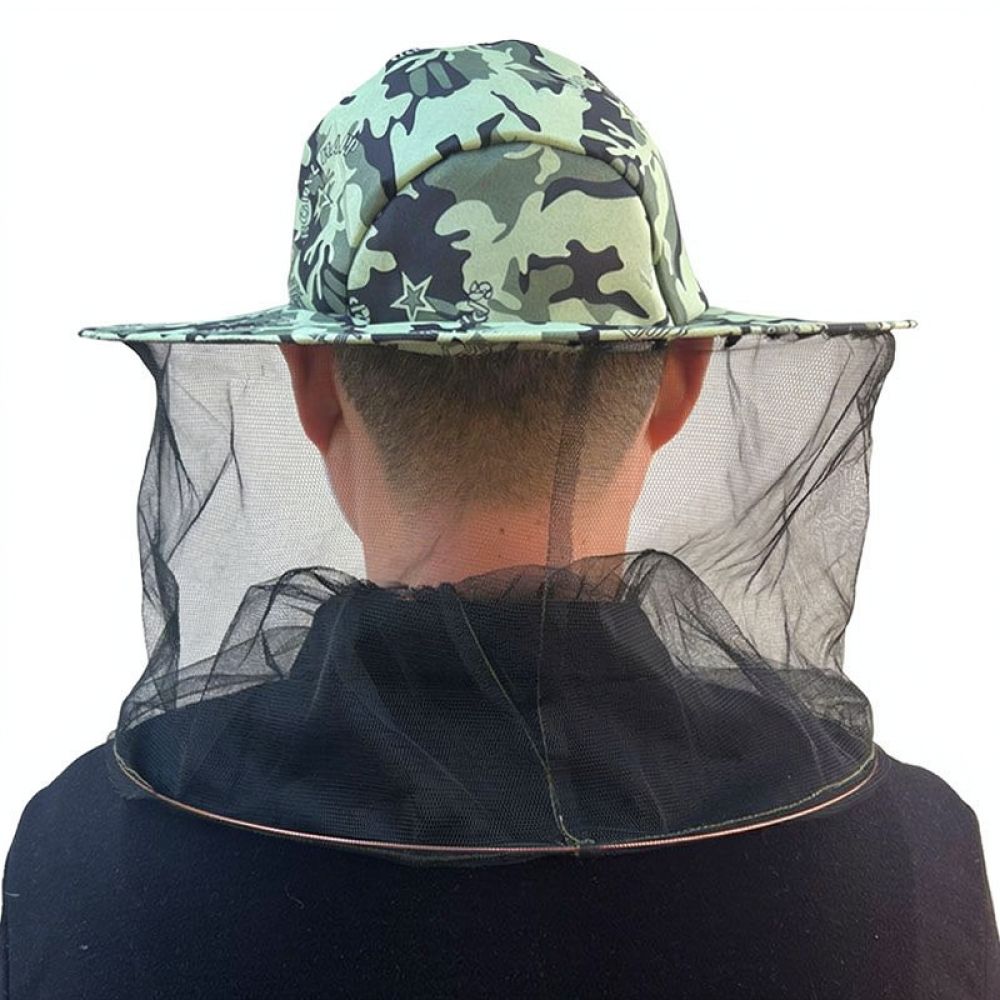 Agriculture Farming Hats - หมวกป้องกันสำหรับเลี้ยงผึ้ง พร้อมตาข่ายกันยุงและผ้าคลุมหน้า สำหรับงานเกษตรกรรมกลางแจ้ง งานในไร่ข้าวโพด หน้ากากป้องกัน