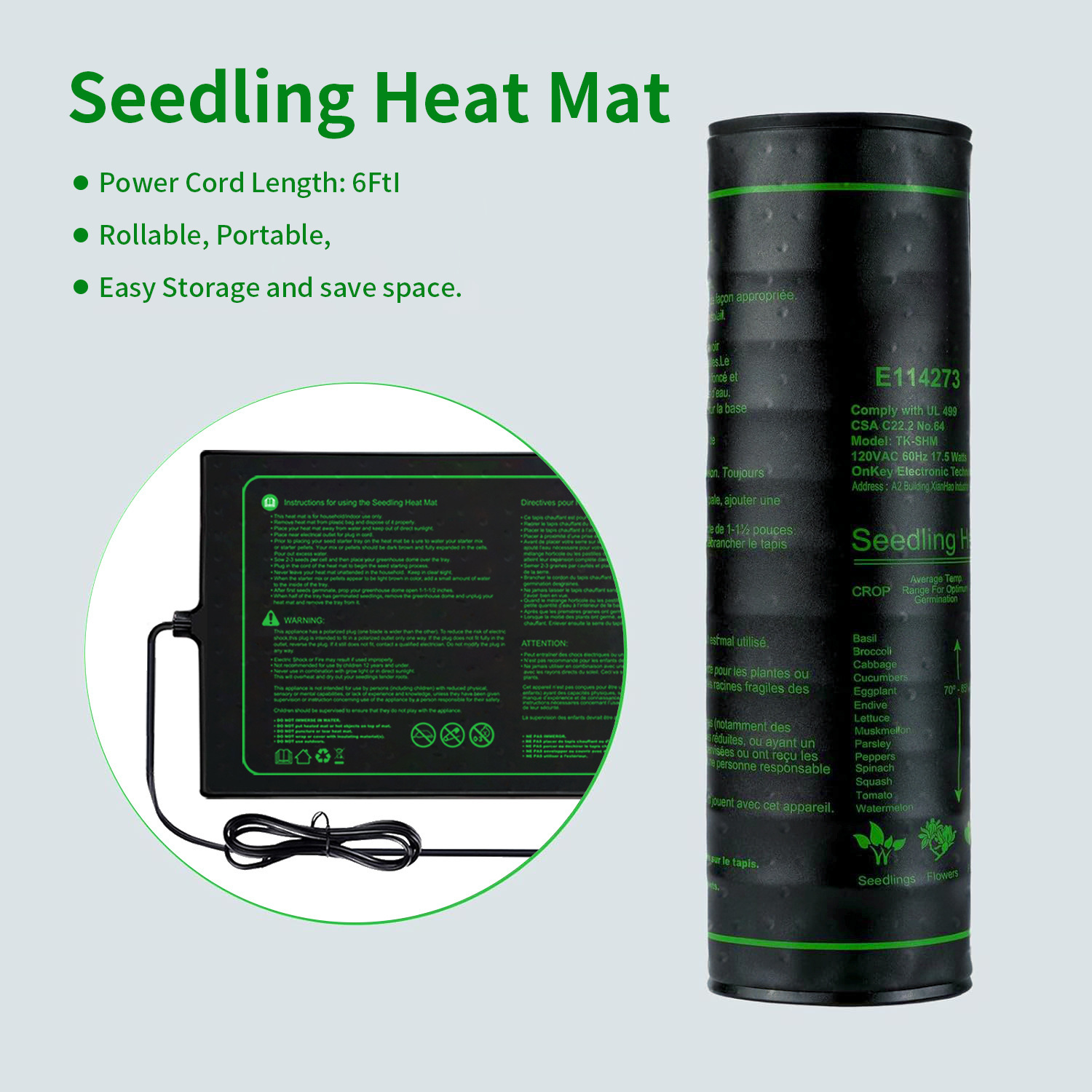 แผ่นทำความร้อนสำหรับเพาะกล้าแบ - Seedling Heat Mat บทวิจารณ์และราคา